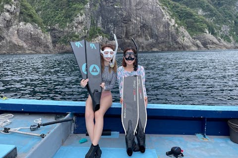 【大阪・梅田発・スキンダイビング＆シュノーケリング】ボートで若狭湾沖へ！無人島周辺のクリアな海を楽しもう