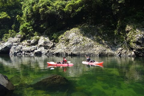 【屋久島・1日・リバーカヤック】初めてでも安心の1日♪流れの穏やかな安房川カヤック＆足のつく場所から始めるシュノーケル｜屋久島の海と川に触れる旅