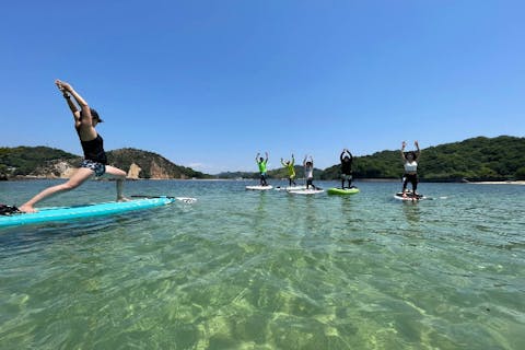 【広島・江田島・SUP】キレイな海で波に揺られながらリラックス！SUPヨガ体験