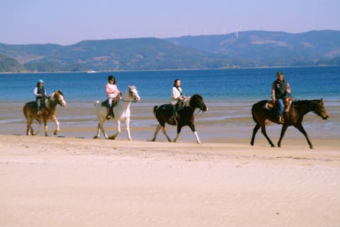 【長崎平戸・乗馬体験】乗馬レッスン、人気の千里が浜ビーチコース！