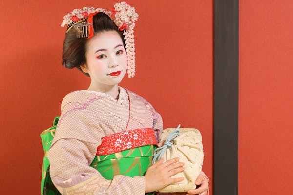 京都老舗 おか善さんの芸舞妓 太夫 二部式長襦袢 裾引き用 赤