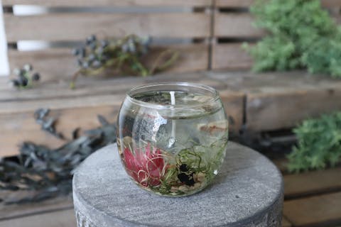 【青山・表参道・キャンドル作り】華やかさが魅力の2層キャンドル！ボタニカルグラス