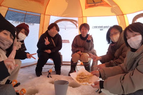 【北海道・札幌・ワカサギ釣り】現地集合　氷上わかさぎ釣りツアー　手ぶら　初心者歓迎　札幌近郊茨戸川