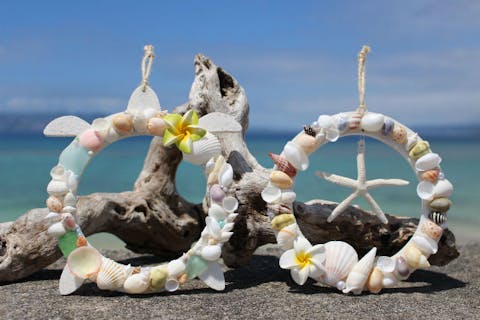 【沖縄・恩納村・マリンクラフト】シェルリース作り！