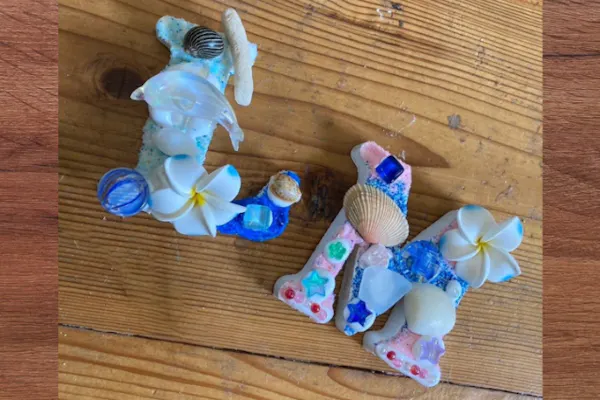 沖縄・恩納村・マリンクラフト】シェルアルファベット作り｜「＆」付き