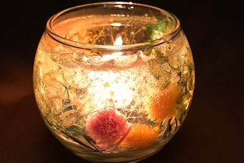 グラスアートキャンドル キャンドル作り・静岡】1000種のガラス細工から作れるキラキラクリア