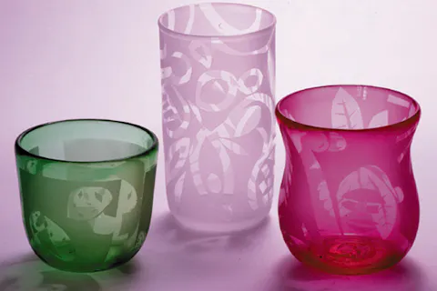長野県軽井沢 サンドブラスト コップ 繊細な美しさが魅力 好きな模様を彫ろう アソビュー