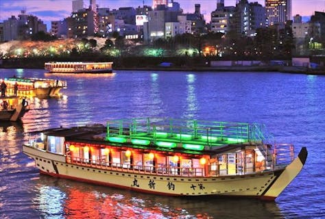 【貸切・若宮コース】隅田川・東京湾を巡る屋形船で、いつもと違う宴会を