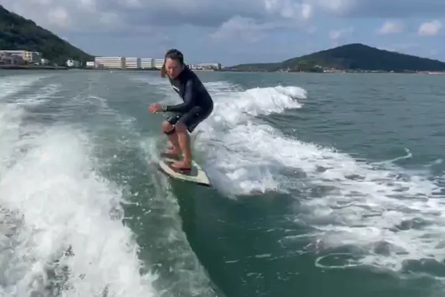 初心者歓迎！】博多湾でウェイクボード,ウェイクサーフィンに挑戦
