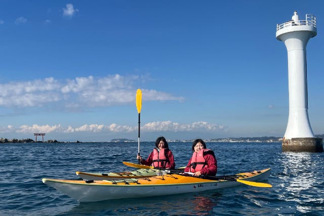 【神奈川/逗子/葉山・1日充実、ランチ付きカヤックツアー】1日海を楽しみたい方におススメ！約5時間のカヤック大満喫コース♪