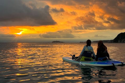 神奈川・逗子・SUP】最高の夕陽を海の上から堪能しよう！SUPサン