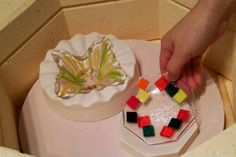 【山梨県上野原・ガラス細工】組み合わせ自由！ガラスパーツでつくるプレートor箸置き