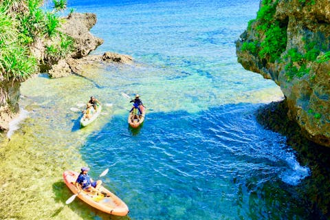 【沖縄・恩納村・シーカヤック】CL：シーカヤックもっともっと冒険（2時間）英語対応可※要相談