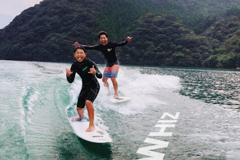 【宮崎・ウェイクサーフィン】プロの指導が魅力！1時間乗り放題のウェイクサーフィン体験