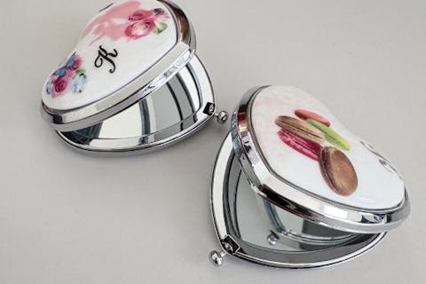 【自由が丘・ポーセラーツ】かわいいコンパクトミラーをデコレート！