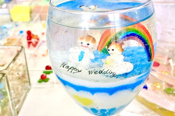 シーグラスアート『 Happy Wedding♡♡～snow globe 』 シーグラスアート『 Happy Wedding♡♡～snow globe 』（Jazzy