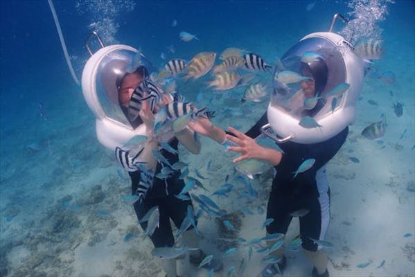 沖縄県名護市・シーウォーカー】ヘルメットをかぶって海中楽園を散歩