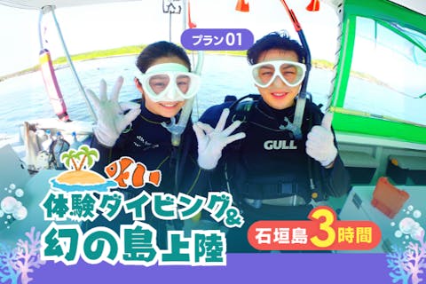人生初ダイビングはお任せ！幻の島＆体験ダイビング｜専属ガイド＆少人数制で安心サポート｜写真＆送迎無料【石垣島・3時間】d01