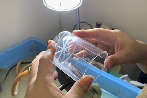 透明なグラス1個切子体験　現役の江戸切子伝統工芸士が直接指導！