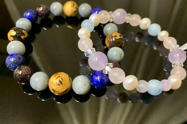 ⑤天然石ブレスレット 手作り ハンドメイド パワーストーン 天然石 天然石ブレス 天然石ブレスレット | 手作りキット - ハンドメイド・刻印入り