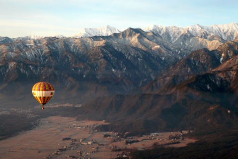 【長野・安曇野・熱気球】信州の広大な大空へ！安曇野 熱気球フリーフライト