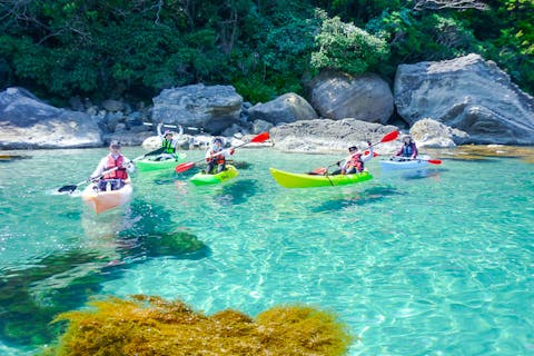 兵庫・豊岡・シーカヤックツアー・90分（写真データ＆竹野温泉への入浴付き）