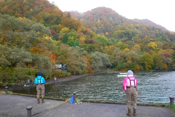 青森 十和田湖 釣り体験 秋季限定 十和田湖でヒメマス釣り アソビュー
