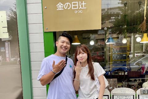 ダイヤ風（CZ）一石プレゼント！長野・軽井沢で記念日に手作りシルバーペアリング制作体験