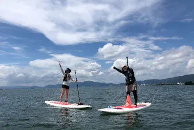 滋賀・琵琶湖南湖・SUP】初心者対象！琵琶湖 -Ogoto Base- で水上