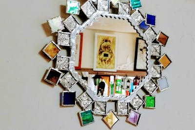 ステンドグラス　鏡　ミラー　百合 ステンドグラス 鏡 ミラー 百合 - メルカリ