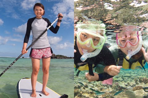 【沖縄・恩納村・SUP】ガイド独占！写真撮影無料！SUP＆青の洞窟シュノーケリングツアー