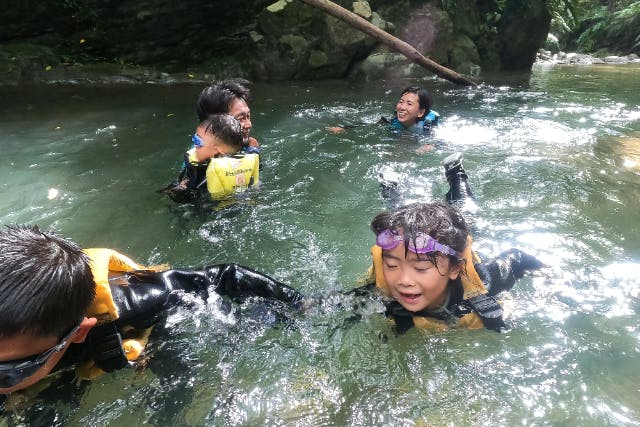 ＜1組限定貸切＞【沖縄本島・エコツアー】3歳からOK・小さなお子さまにおすすめ！やんばるの大自然が満喫できるリバートレッキング（写真&動画プレゼント）