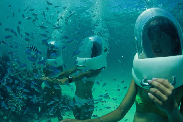 【沖縄・恩納村・シーウォーク】シーウォーク＆青の洞窟シュノーケリング欲張りセット