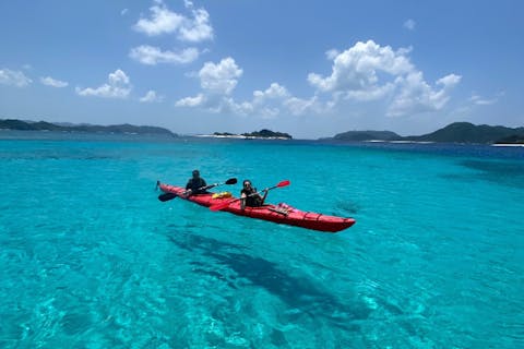 【座間味島・1day・カヤック＆シュノーケル】カヤックde島ピクニック※ランチ付き、写真付き