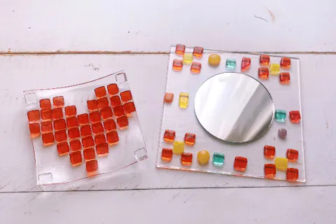 【静岡・駿河区・ガラス工房】キラキラかわいい！ガラスのお皿orミラー制作体験(90分)