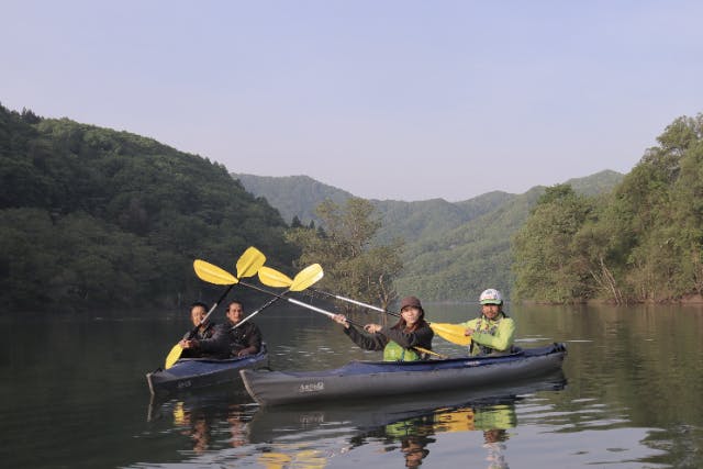 【群馬・みなかみ・朝カヌー】朝焼けの湖カヌー体験｜家族・カップル・一人旅も大歓迎♪