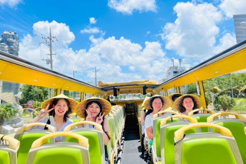 【沖縄・那覇・オープントップバス】早割キャンペーン中！2階建て屋根のないバスで行く沖縄の大人気スポットから選べる3便「首里城・アメリカンビレッジ・ウミカジテラスコース」 日帰りバスツアー
