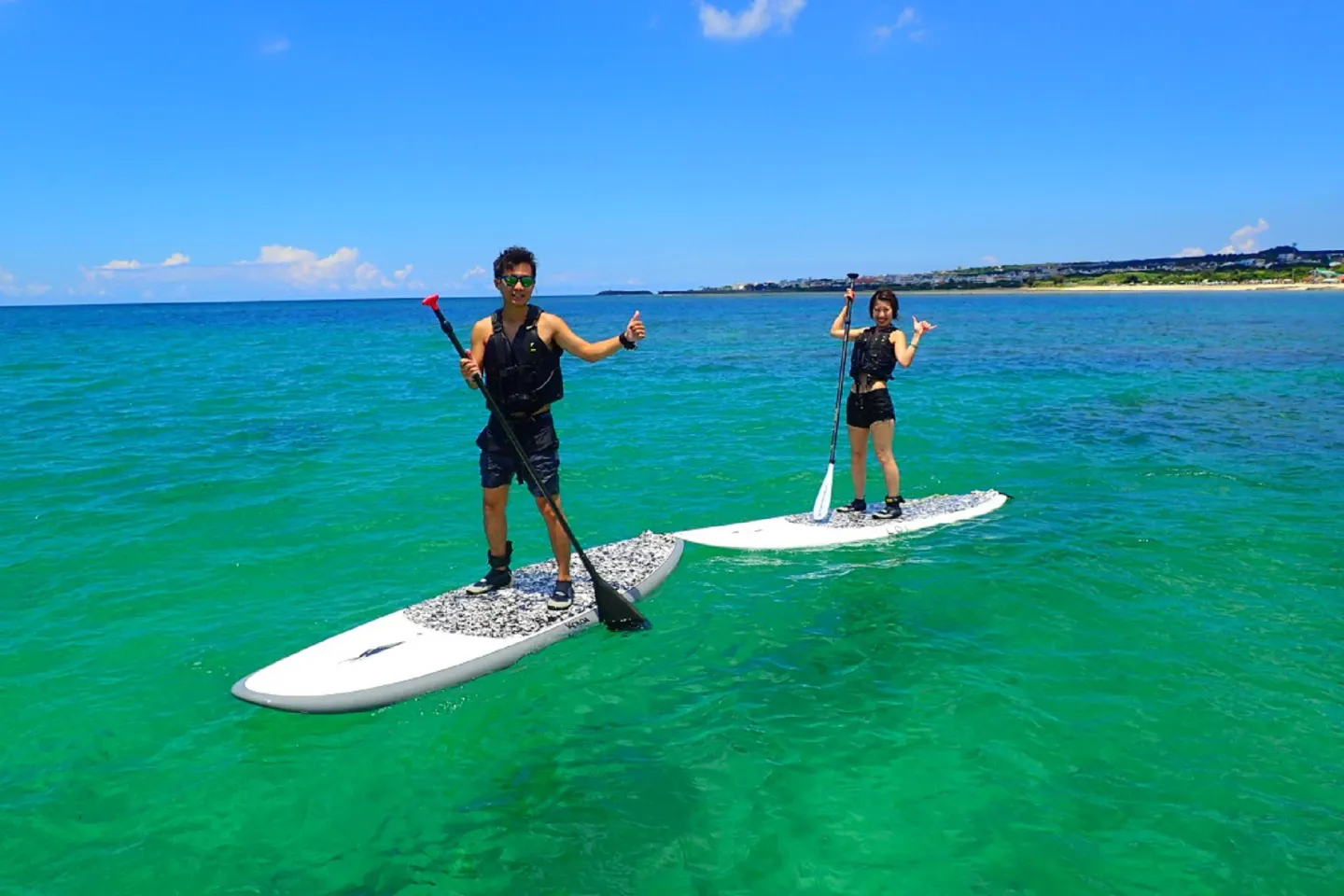 沖縄・読谷村・SUP】エクササイズ効果もあり！透明度バツグンの海でSUP