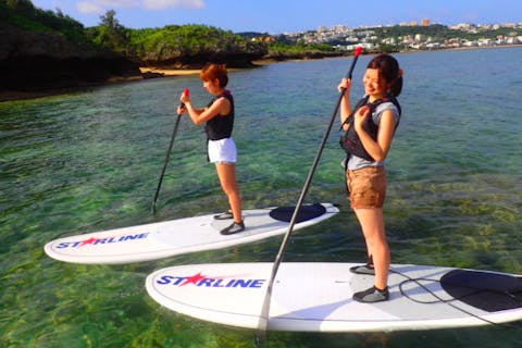 【沖縄・読谷村・SUP】エクササイズ効果もあり！透明度バツグンの海でSUP体験