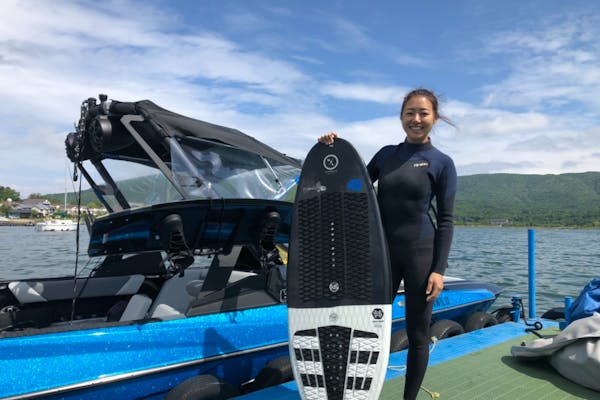 山中湖・ウェイクサーフィン】富士山の見える山中湖で、ウェイク