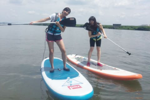 【愛知・祖父江・SUP】上達できる1日ツアー！木曽川でスタンドアップパドル体験