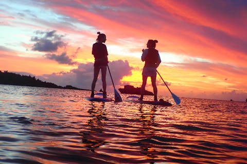 【沖縄・恩納村・SUP】夕日にときめく水上散歩！SUPでアクティブに楽しむサンセットツアー！