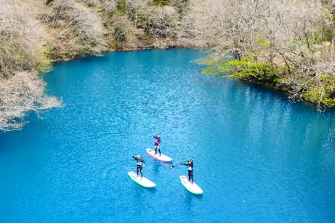 【四万湖・SUP・半日】リピーター続出！四万湖を気軽に満喫できる半日SUPツアー
