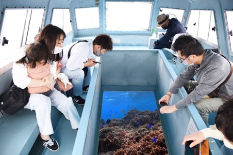 【那覇発/半日南部観光バスツアー日本人バスガイド同行！】ラドＯＳＢ号『斎場御嶽＆みーばるビーチグラスボート付+ステーキランチ付コース』