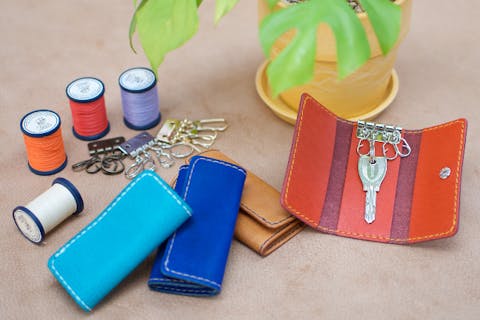 【京都・レザークラフト】レザーで作るキーケース！カギをまとめて収納ラクラク