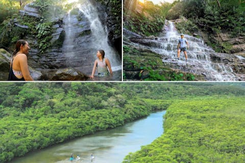 【西表島／１日】マングローブSUP＆秘境ゲーダ滝トレッキング｜世界自然遺産の大自然を存分に堪能するアドベンチャーウェルネス！（シャワー/お茶/写真データ無料／島内送迎有）