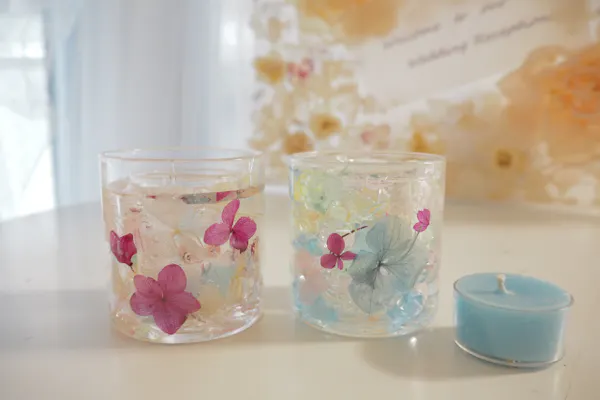 東京・品川・手作りキャンドル】キラキラ綺麗！あじさいジェル