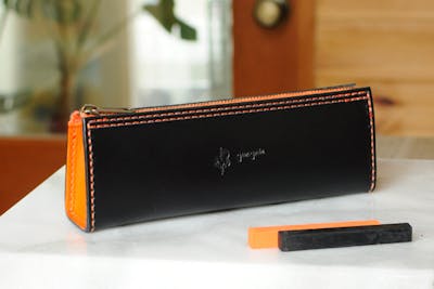 滋賀・レザークラフト・ペンケース】自由に色が選べるペンケース！(1日