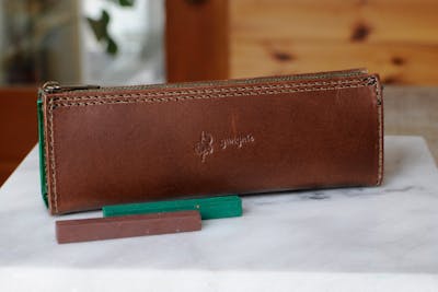 滋賀・レザークラフト・ペンケース】自由に色が選べるペンケース！(1日