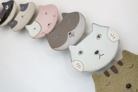 【東大阪・陶芸体験】ねこの顔皿体験　お好きな顔にできます！